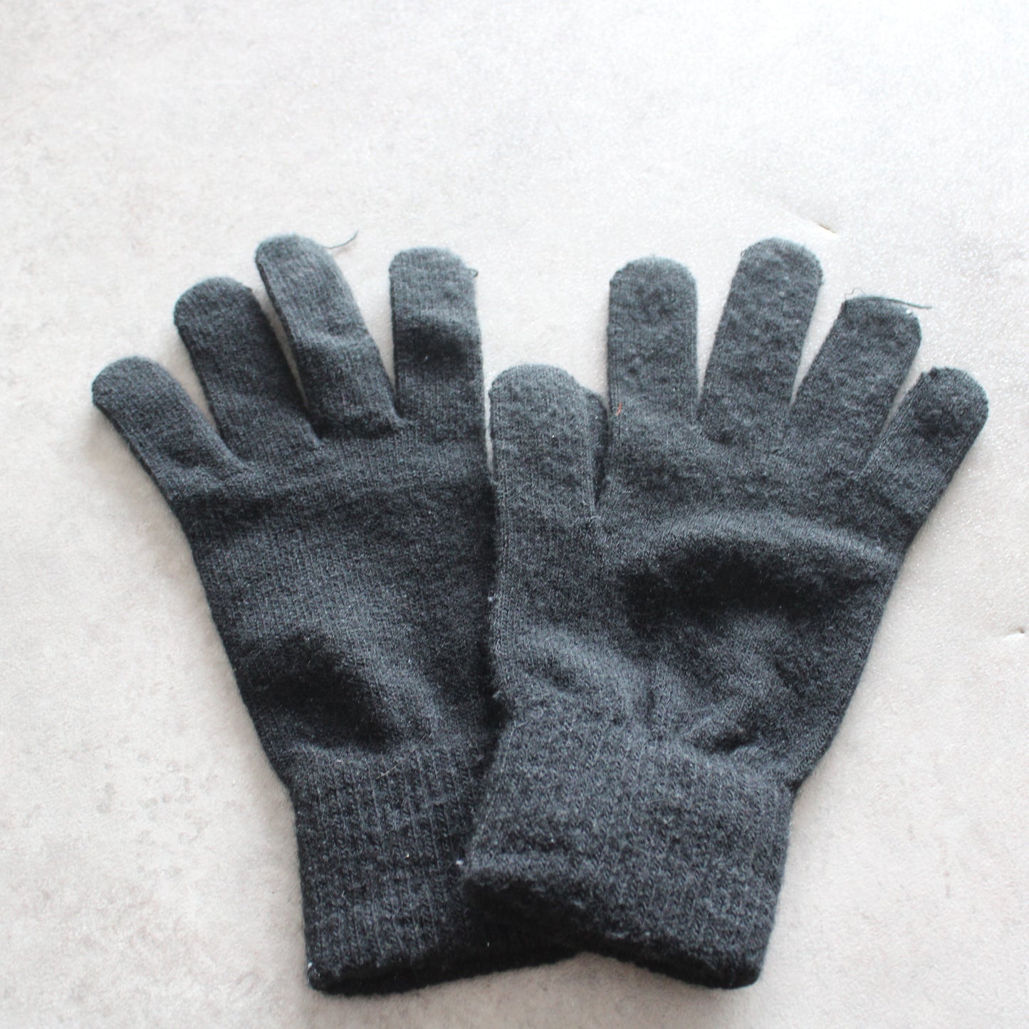 Kappa Black Knit Gloves with Logo Embroidery