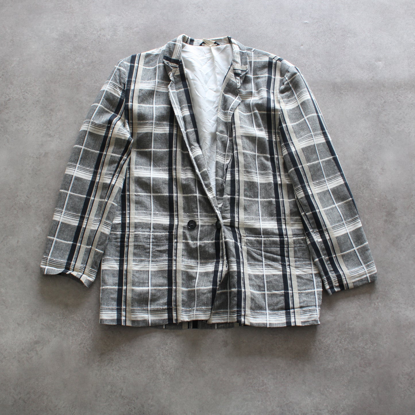 Cascade Vintage Gray Checked Blazer (Man-L)