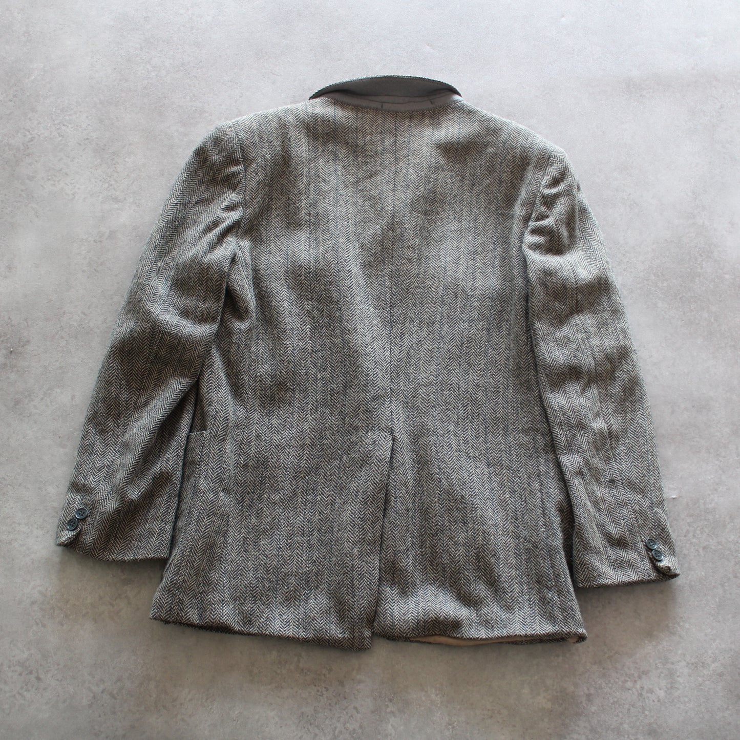 Magyar Gyapjúfonó és Szövőgyár Vintage Grey Herringbone Wool Blazer (Man-L)