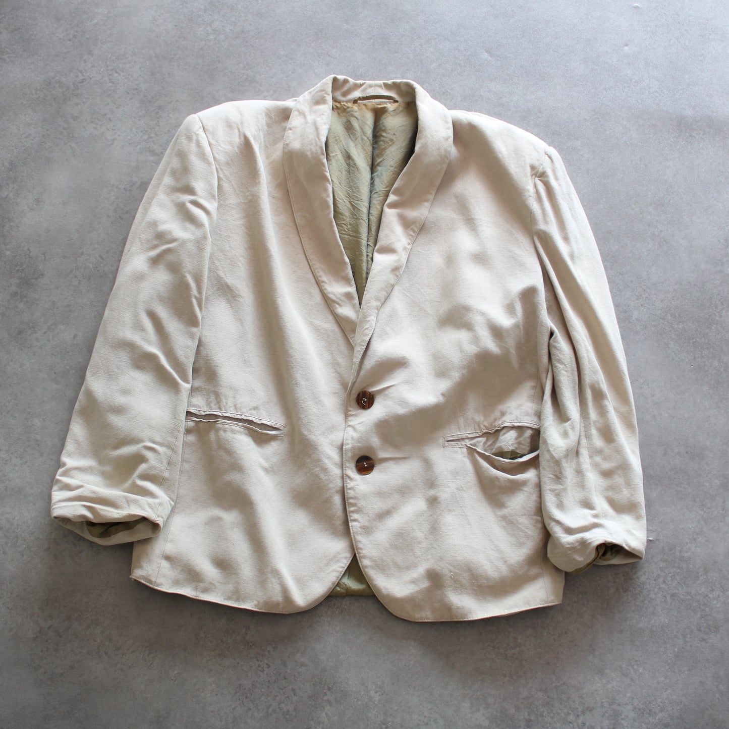 Vintage Cream White Blazer with Satin Lining (Man-M)