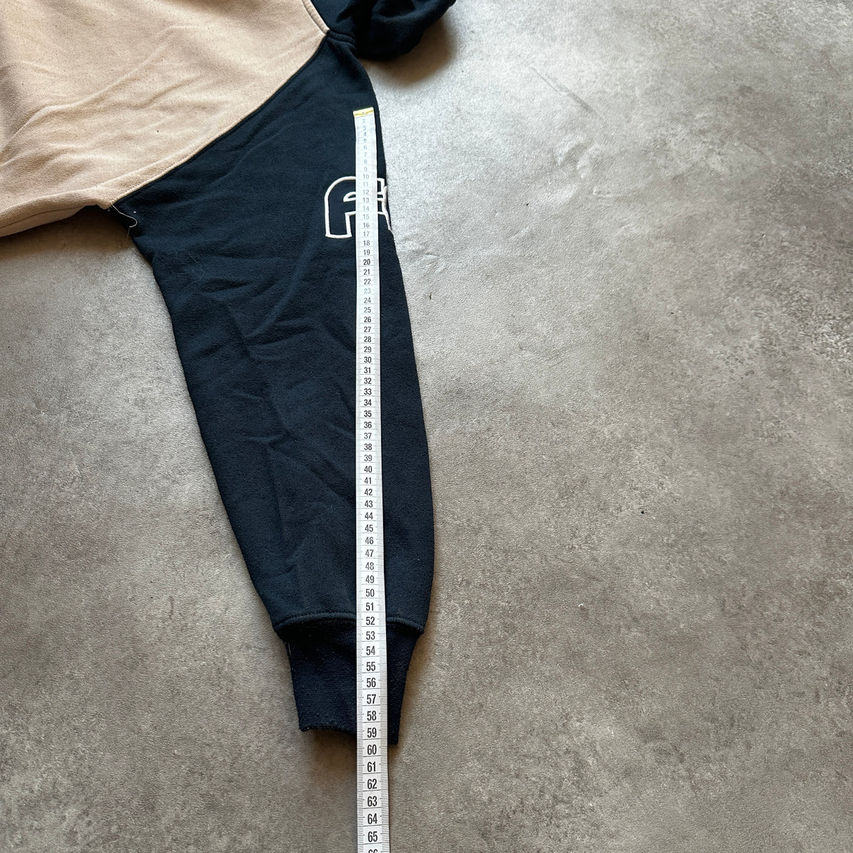 FastForce Beige & Black Colorblock Hoodie M
