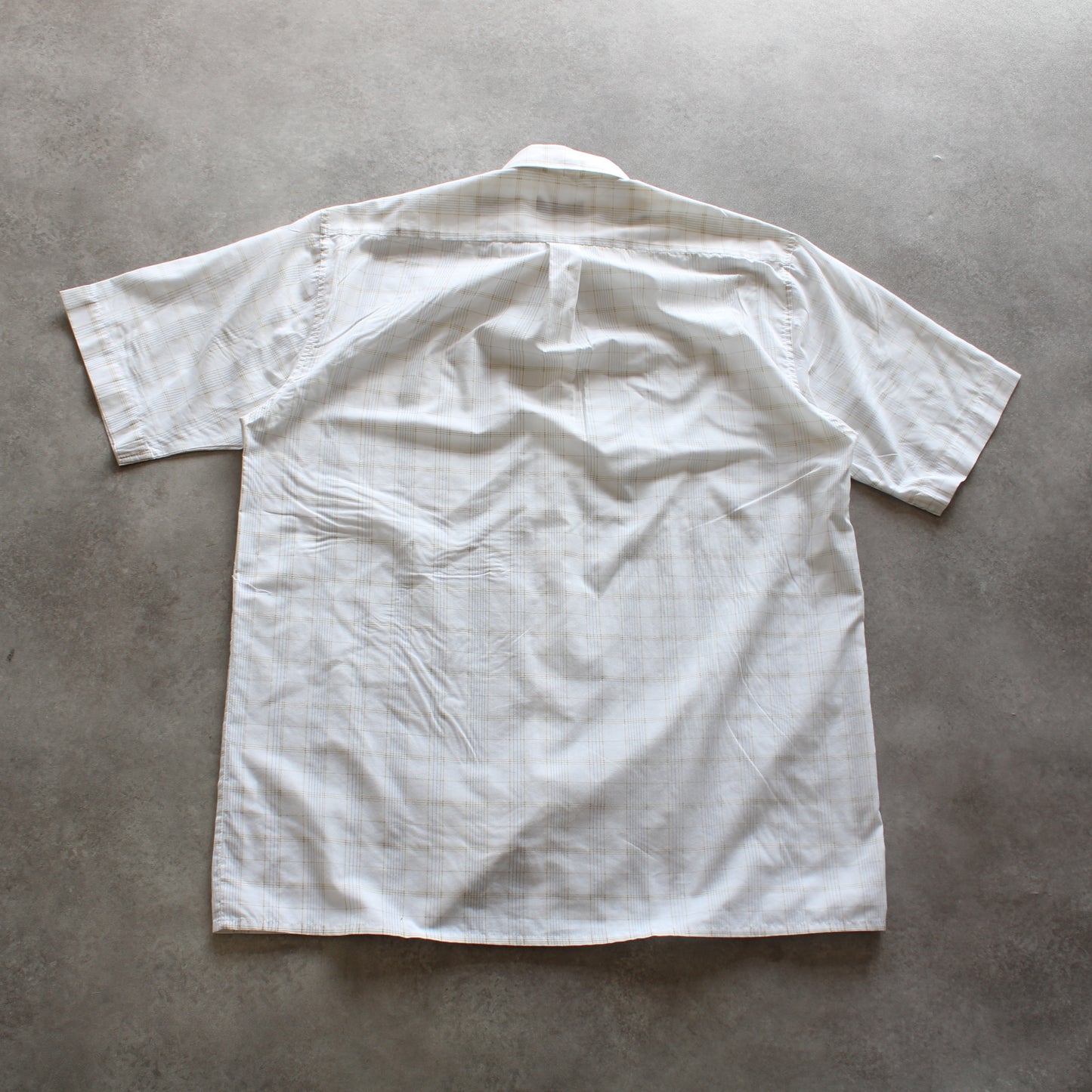 Tom Hagan Checked Short Sleeve Shirt – White/Beige (Man-XL)