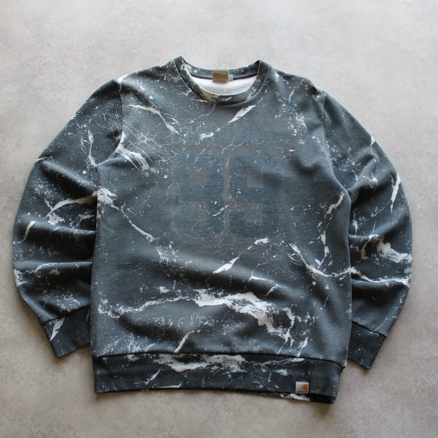 Carhartt Marble Pattern Sweatshirt – Black/Grey (Man-M)