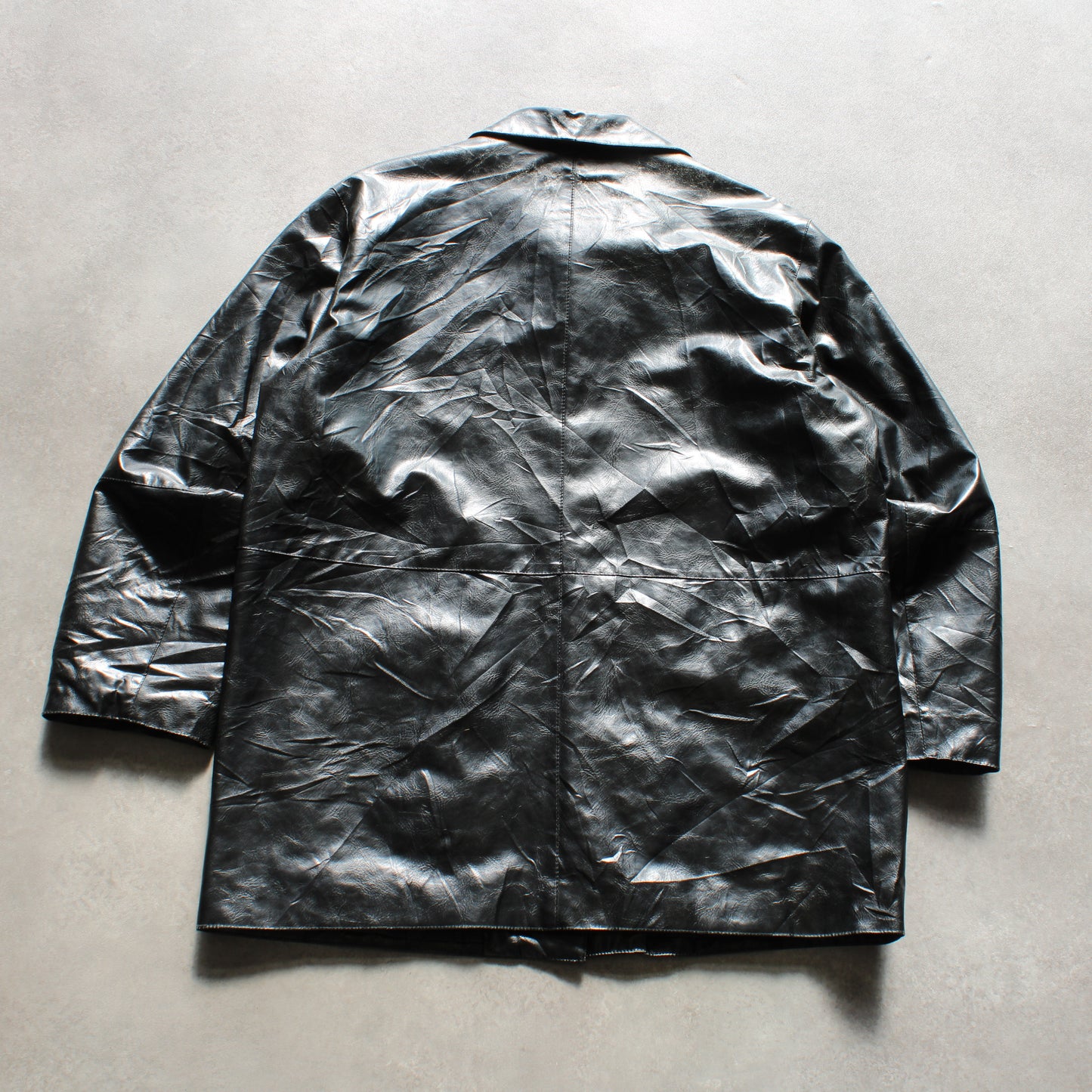 Vintage Faux Leather Jacket – Black (Man-L)