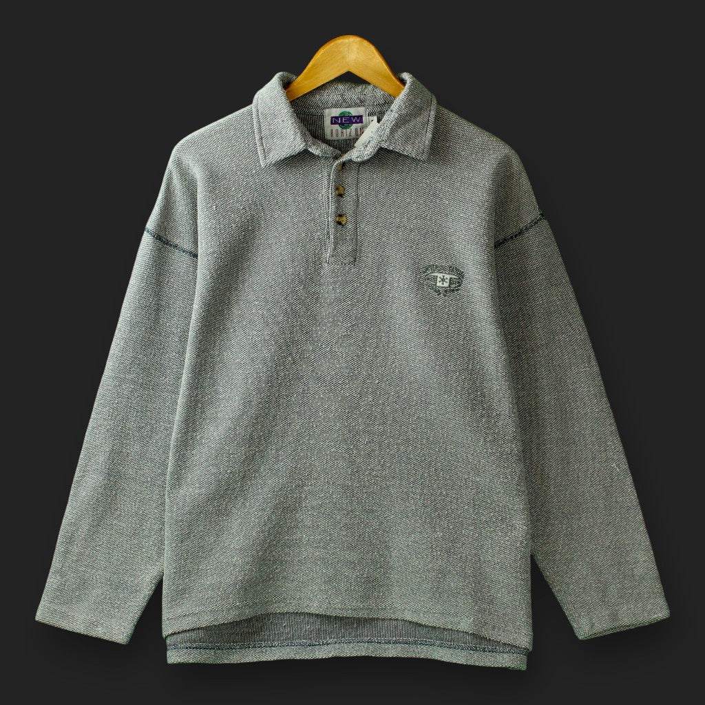 New Horizon 1/4 Buttoned Vintage Sweater
