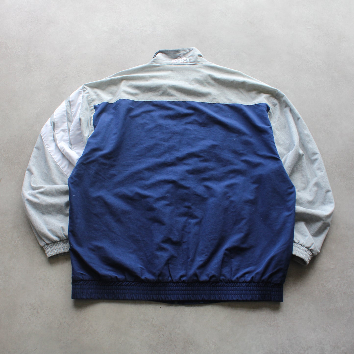 Adidas 90’s Vintage Windbreaker Jacket - Grey/Navy (Man-L)