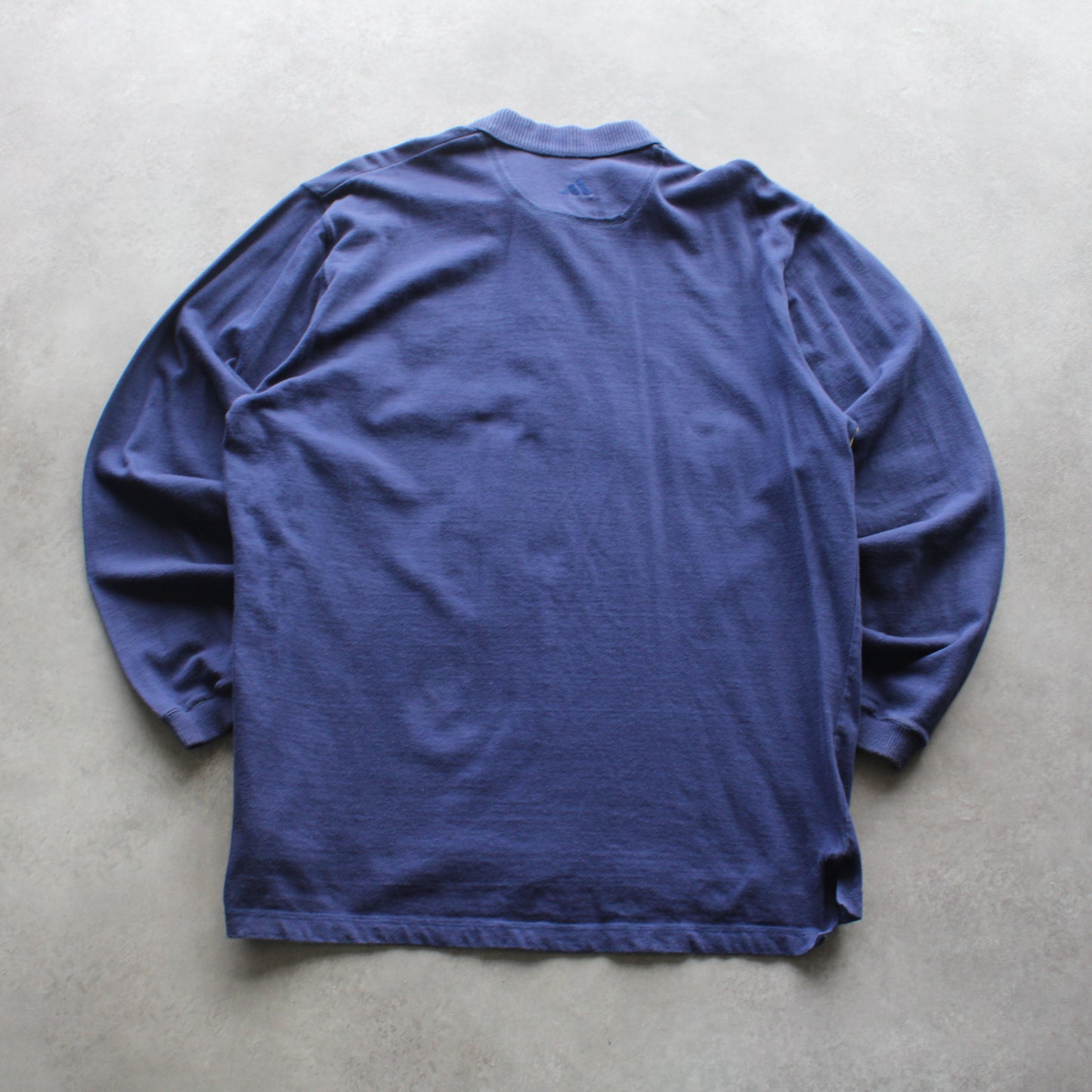 Adidas Golf 90’s Vintage Long Sleeve Polo Shirt - Navy/Yellow (Man-XL)