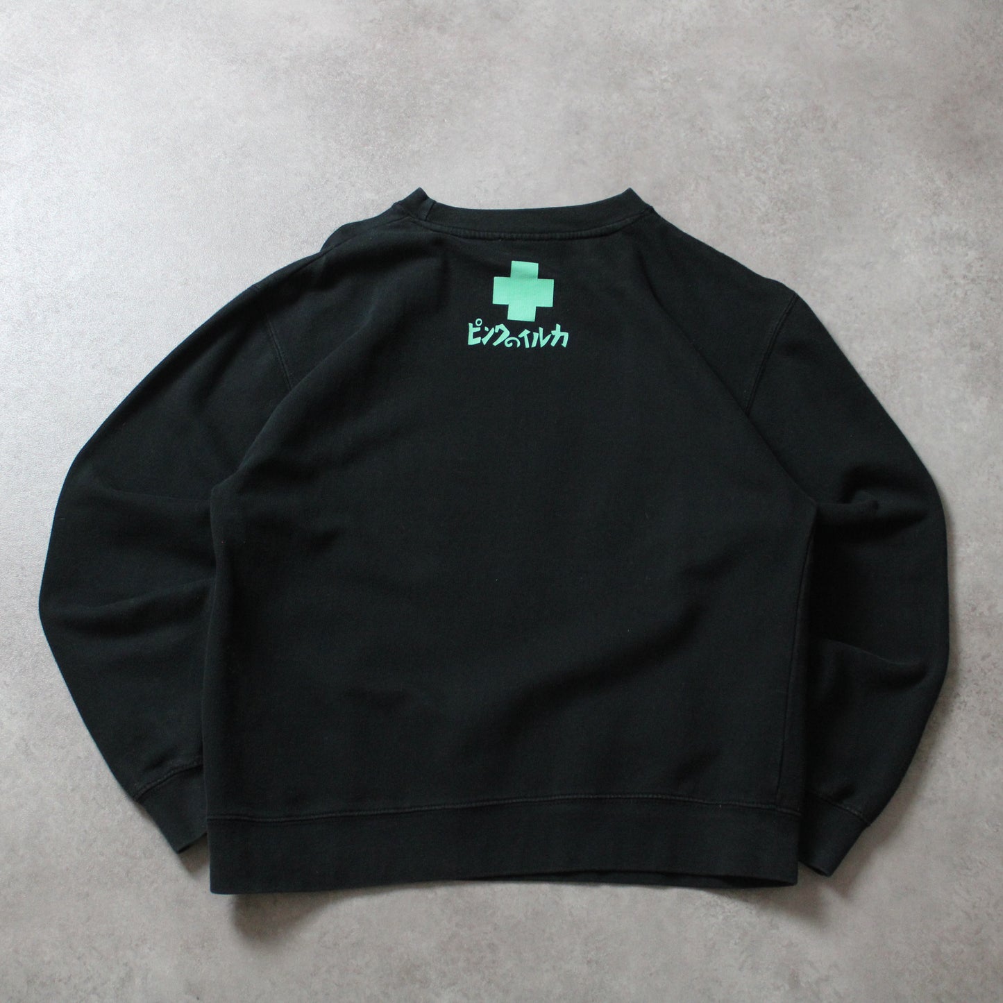 Rosa Delfin-Pullover mit Schriftzug (Größe S)