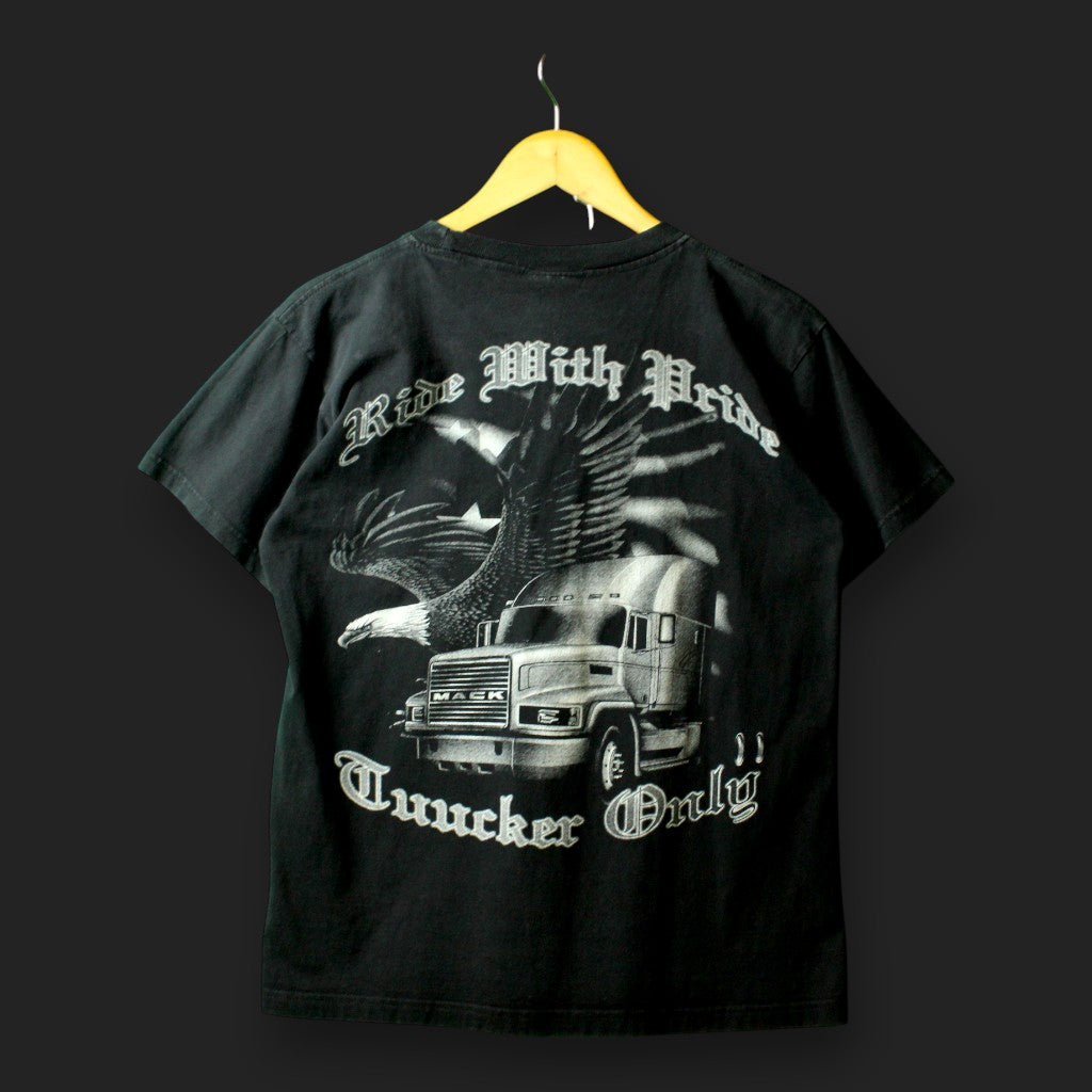 T-Shirt mit Trucker-Aufdruck (Größe M)