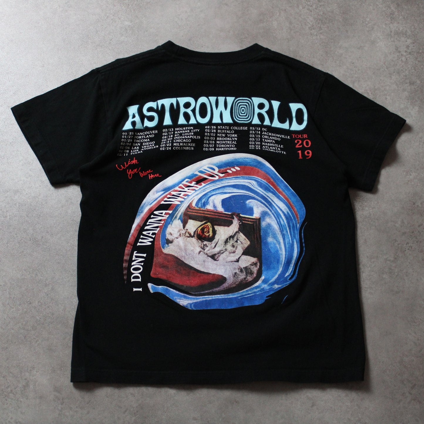 Bedrucktes T-Shirt „Astroworld Tour 2019“ (Herren, S)