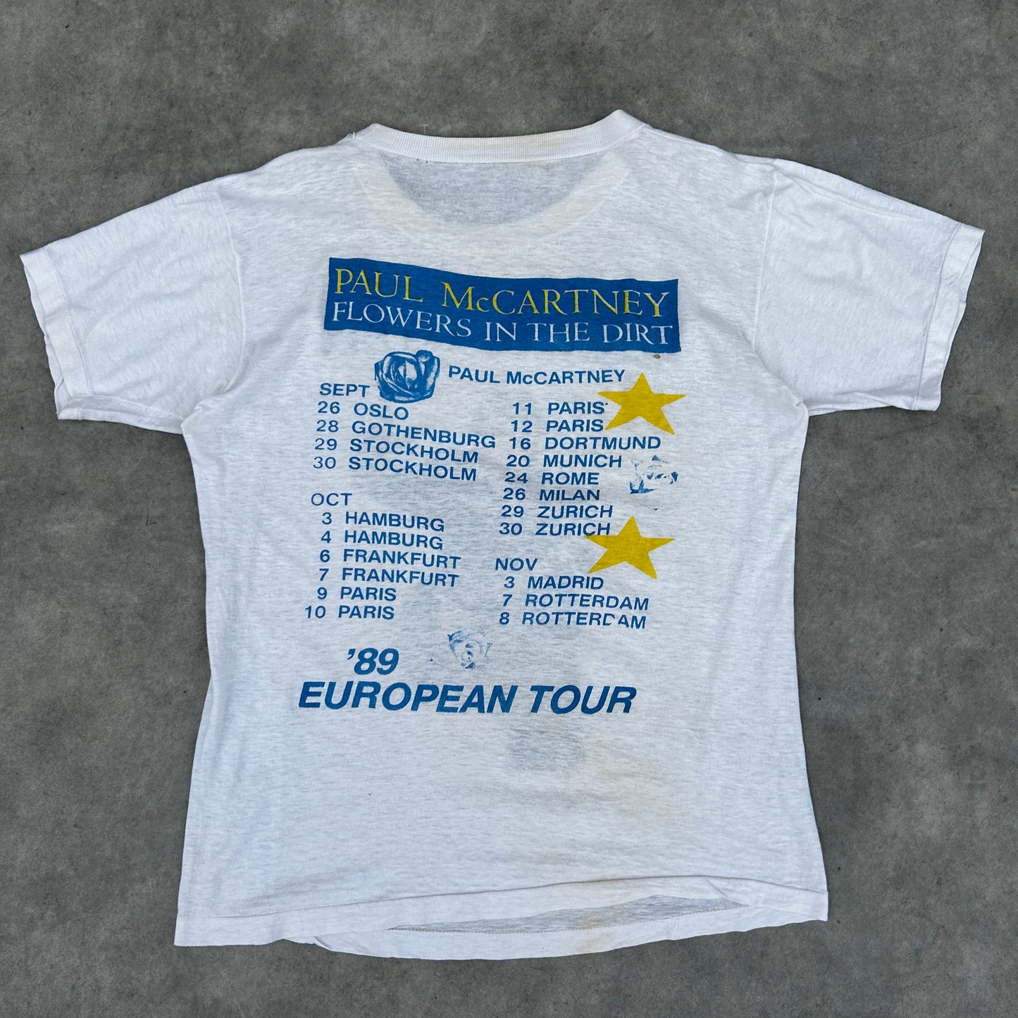 Vintage 1989 Paul McCartney Flowers In The Dirt European Tour T-Shirt