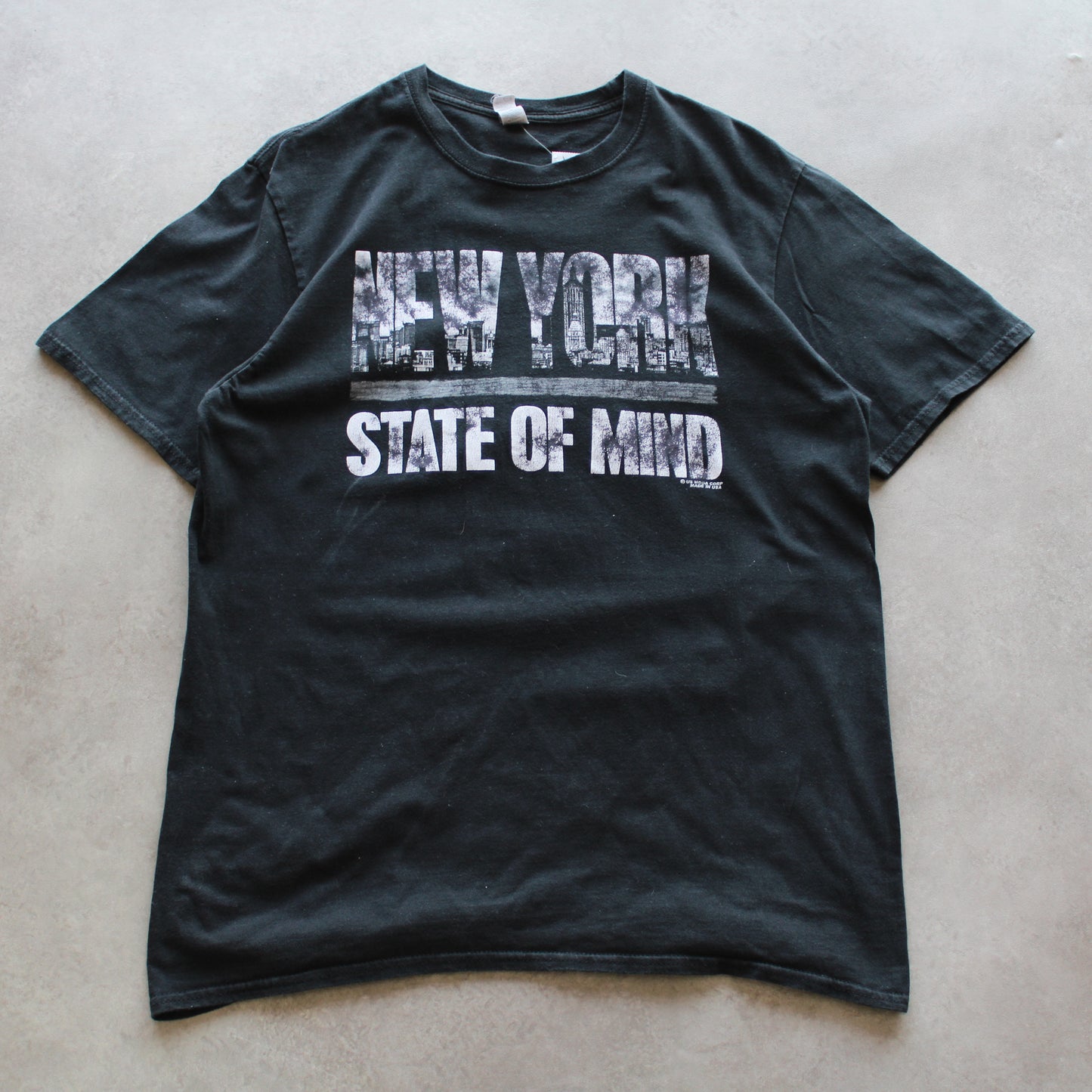T-Shirt mit NY-State-of-Mind-Aufdruck (Herren, L)