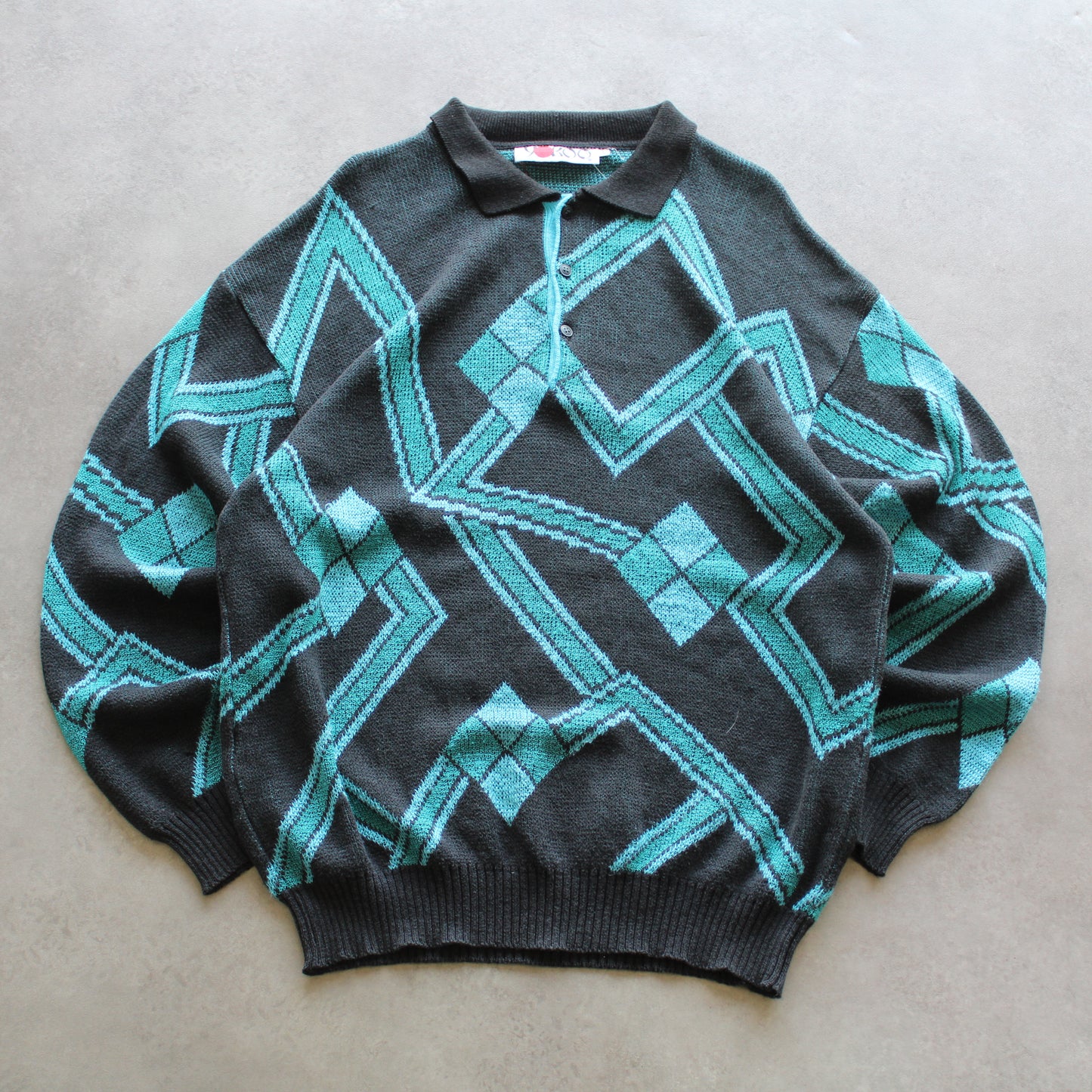 Yokoo 1/4-Knopf-Strick-Polopullover (Herren-L)