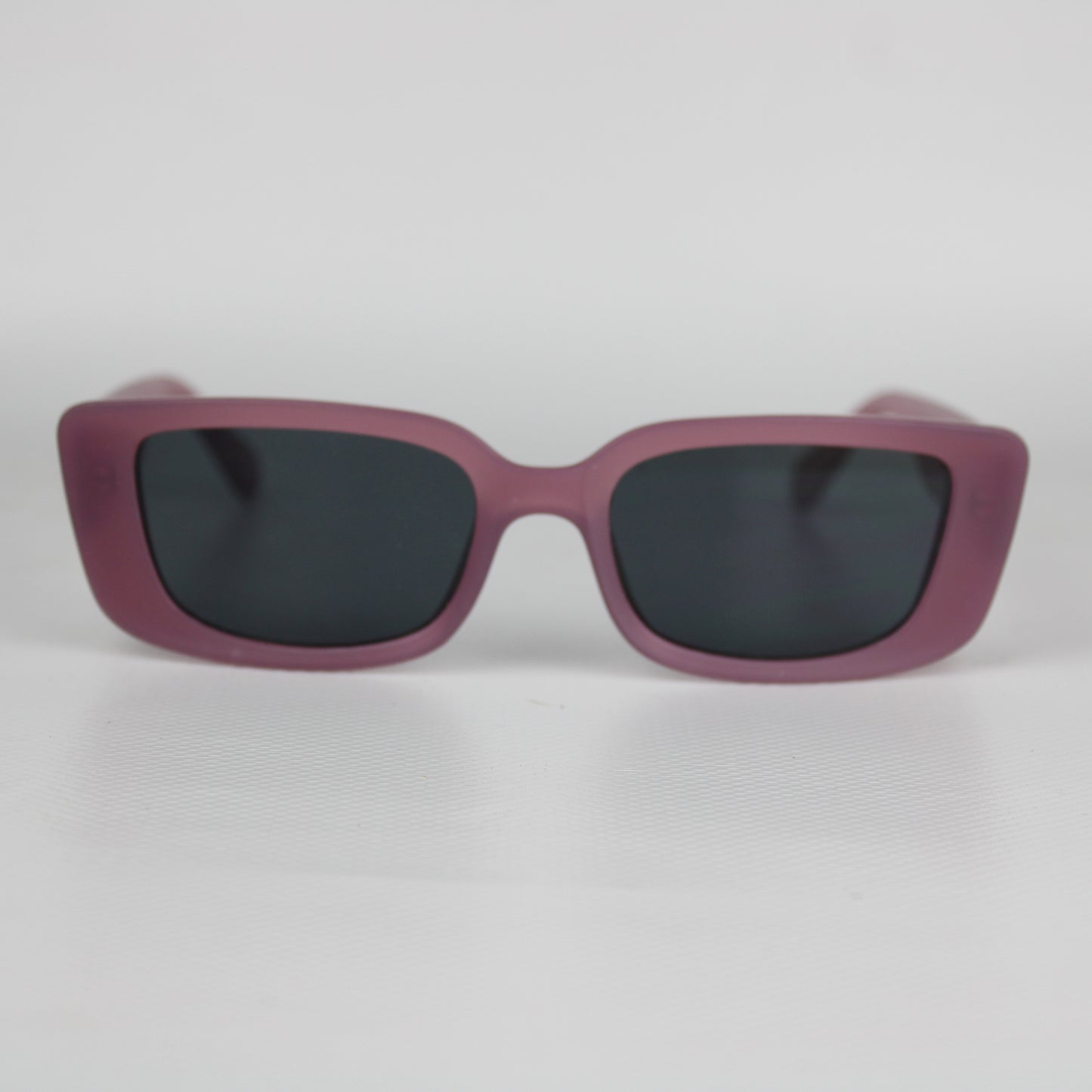 Matte Mauve Rectangle Sunglasses – Minimalist Style