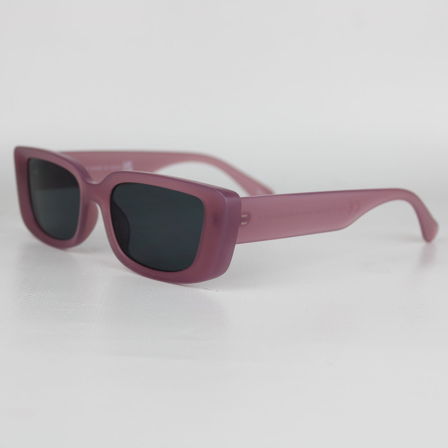 Matte Mauve Rectangle Sunglasses – Minimalist Style