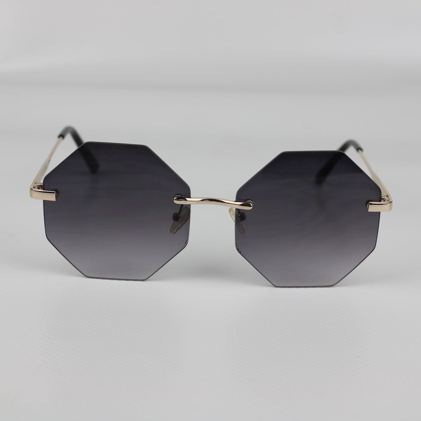 Geometric Octagon Sunglasses – Gold & Gradient Black
