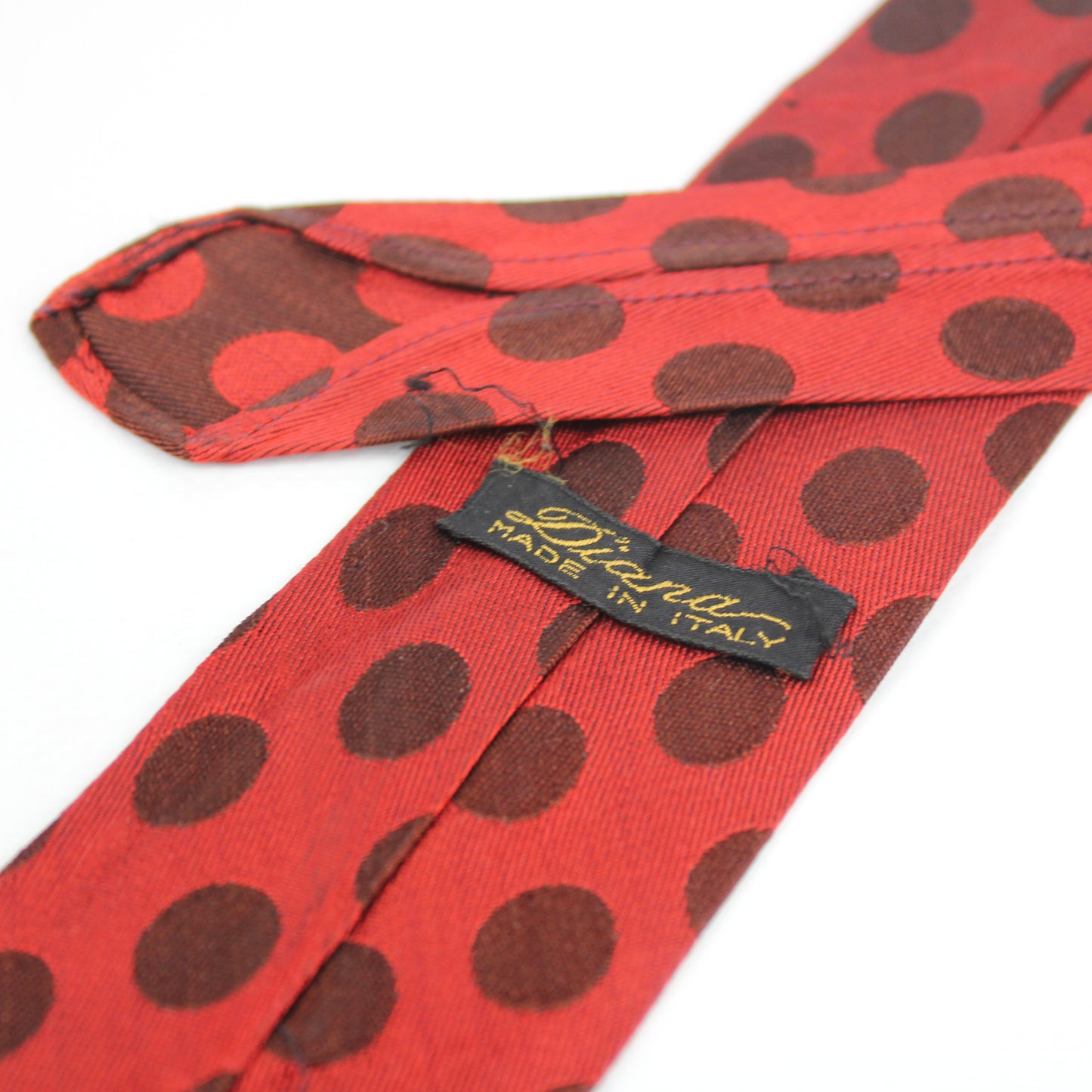 Diana Vintage Italian Red Polka Dot Tie