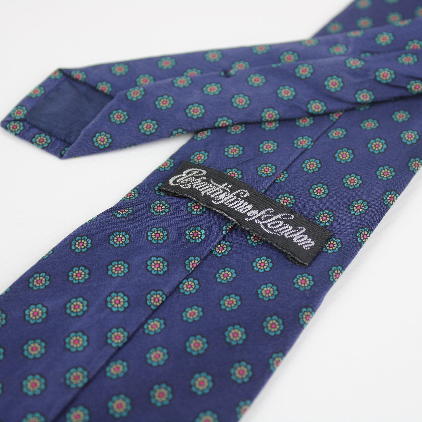 Vintage Blue Floral Pattern Tie