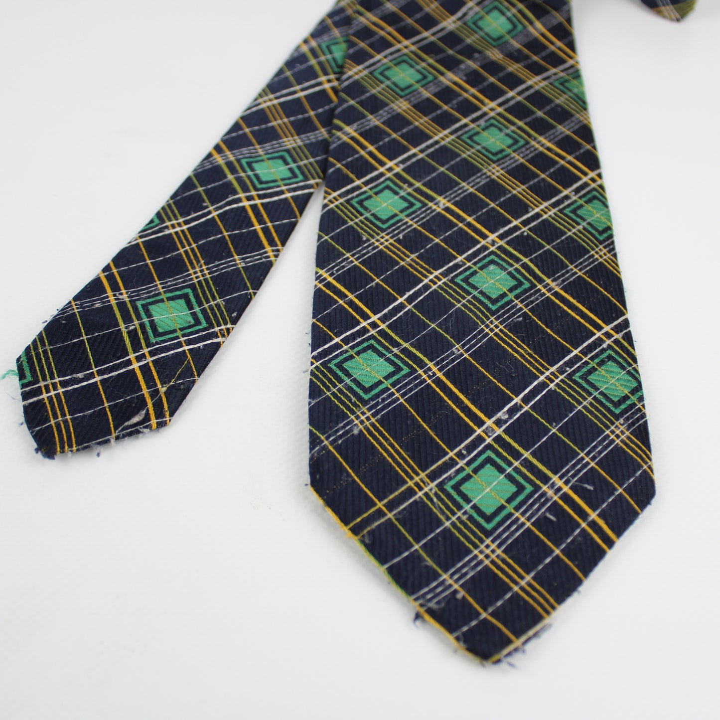 T.A.B. Navy Checkered Vintage Tie – Made in Italy