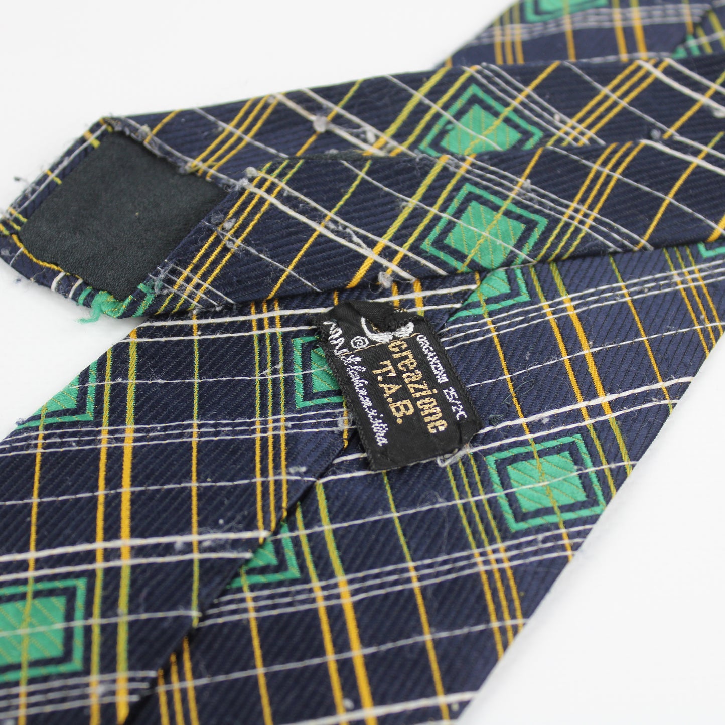 T.A.B. Navy Checkered Vintage Tie – Made in Italy