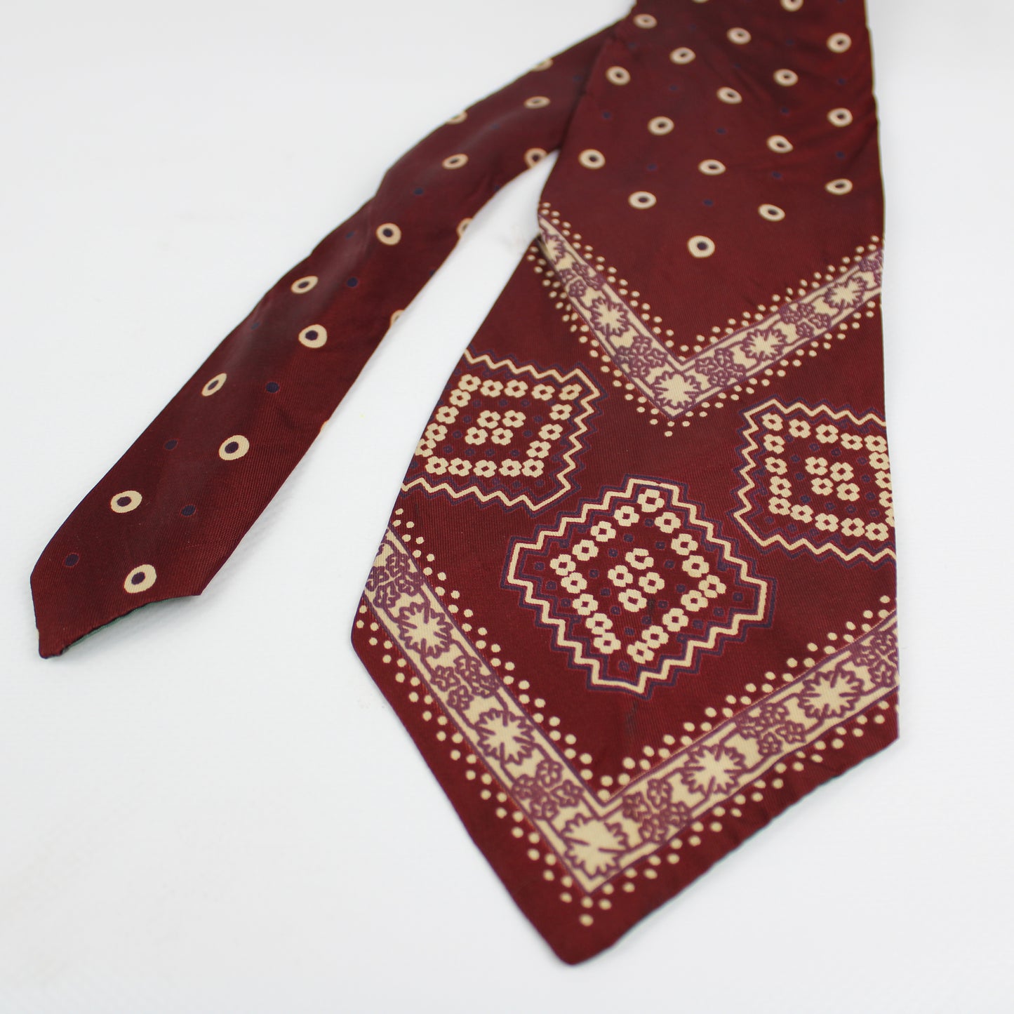 Brummell Paris Burgundy Patterned Vintage Tie – Made in France
