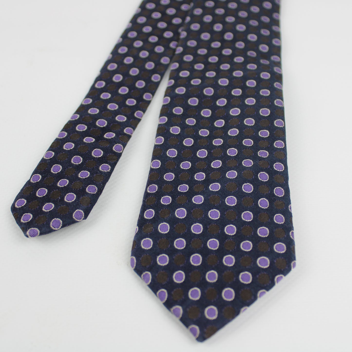 BATISTINI Purple Dot Silk Tie – Made in Italy