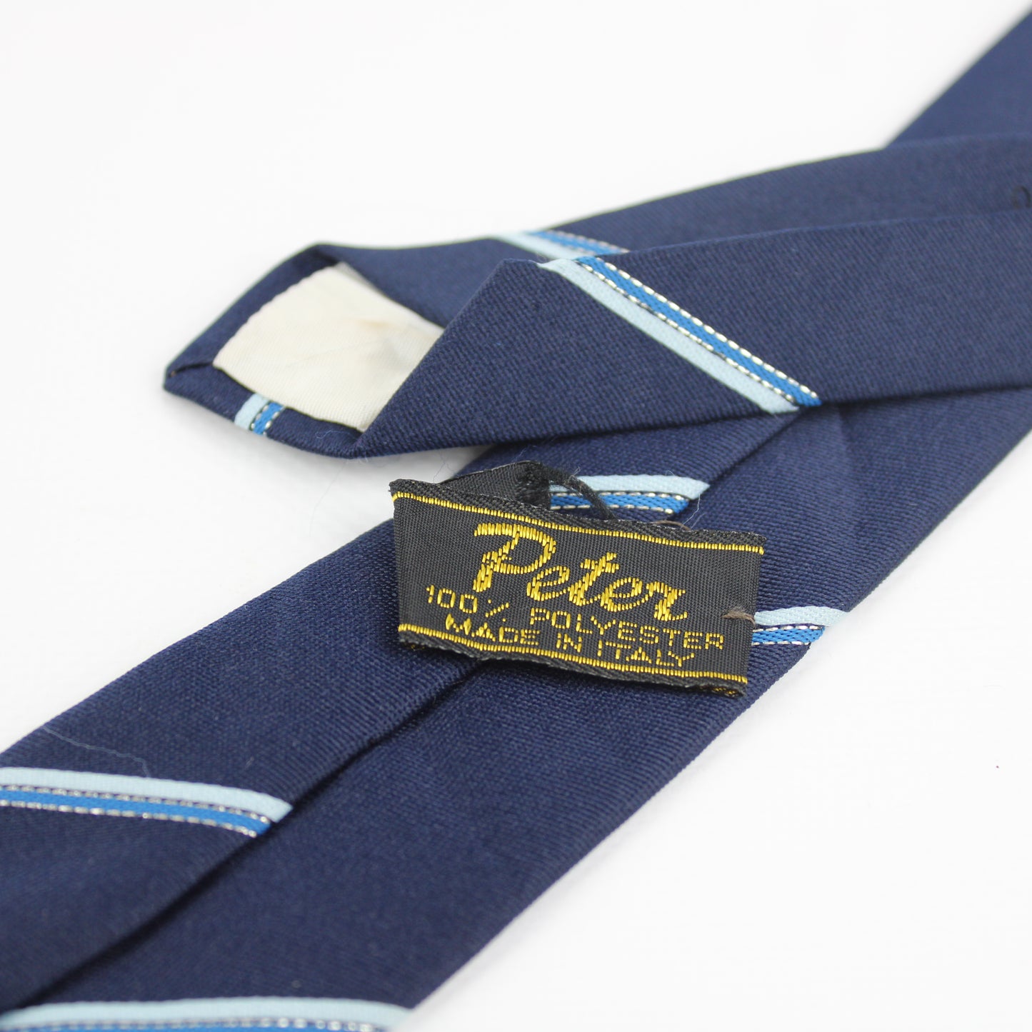 PETER Navy Striped Tie – Made in Italy