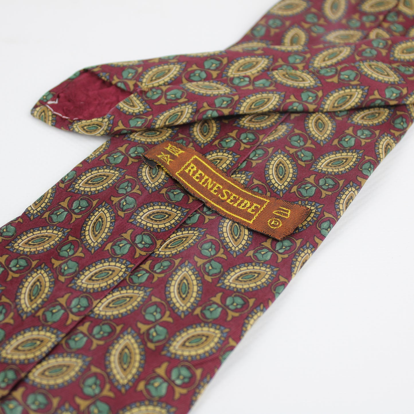 Reneside Patterned Burgundy Silk Tie – Made in Italy