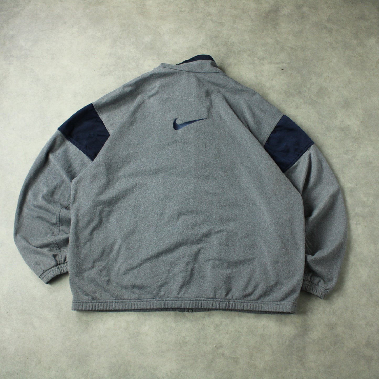 Nike Vintage Zip-Up Track Jacket – Grey/Navy (Man-XL)