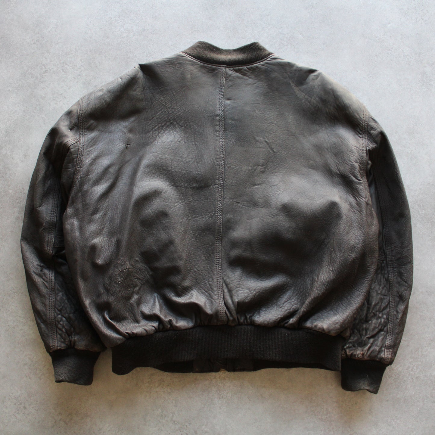 Hardy & Co Brown Leather Bomber Jacket (Man-XL)