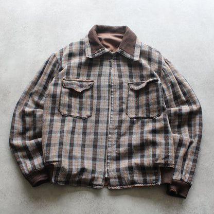 Vintage Checked Zip-Up Jacket (Man-L)