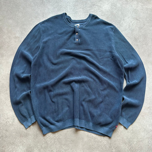 Mustang Blue Henley Sweatshirt XL