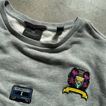 Scotch & Soda Grey Patch Crewneck Sweatshirt L