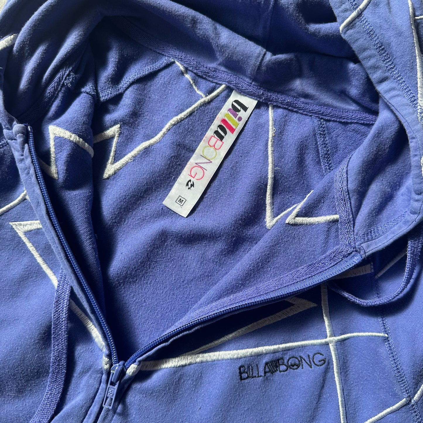 Billabong Blue Zip Hoodie M