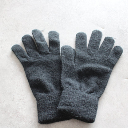 Kappa Black Knit Gloves with Logo Embroidery