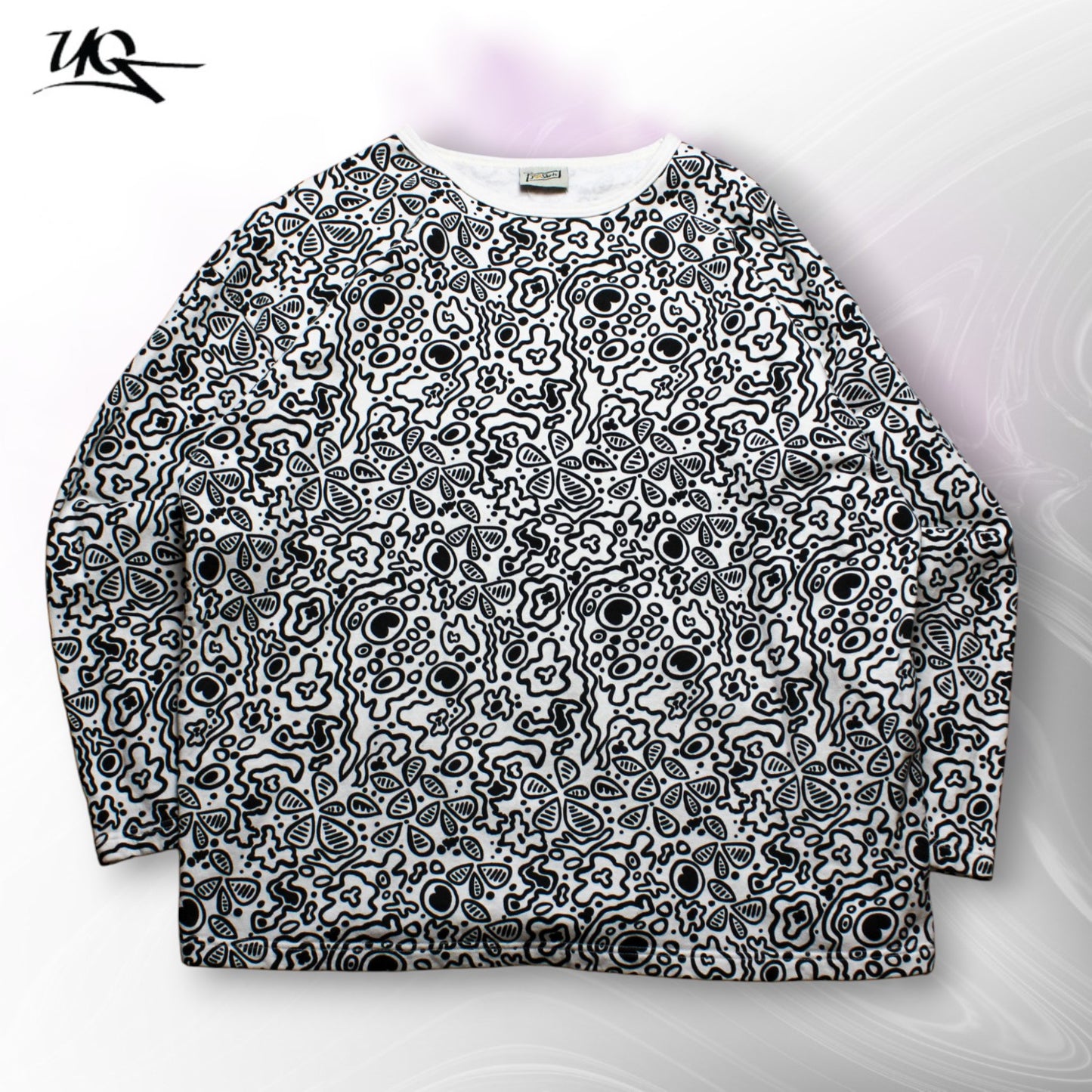 Vintage Schwarz-Weiß-Pullover (Herren-XL) 