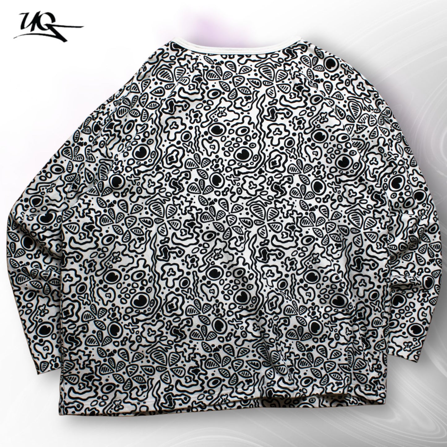 Vintage Schwarz-Weiß-Pullover (Herren-XL) 