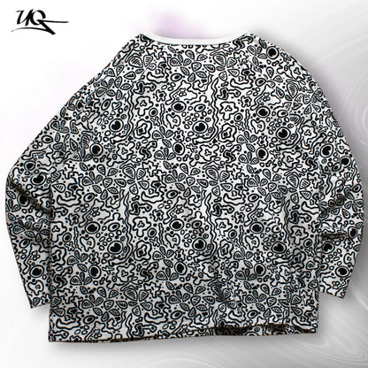 Vintage Schwarz-Weiß-Pullover (Herren-XL) 