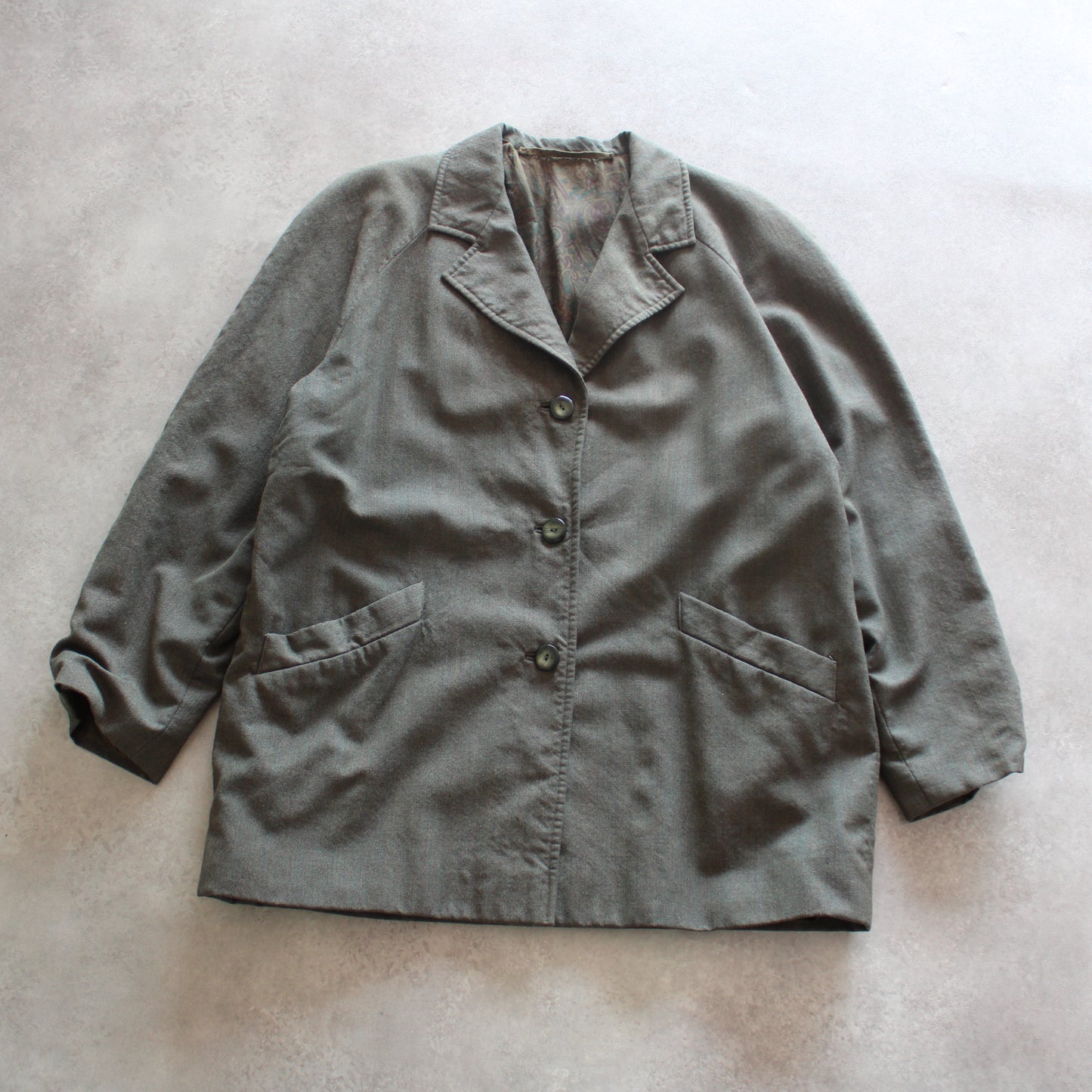 Vintage Gray Oversized Blazer Jacket (Woman-L)