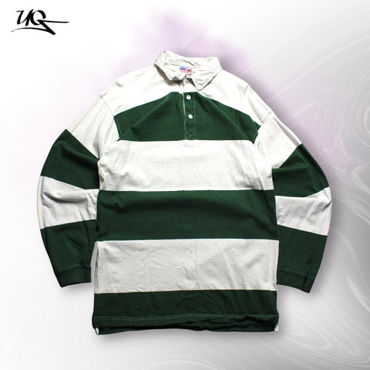 Langarm-Poloshirt im amerikanischen Stil (Herren-XL) 