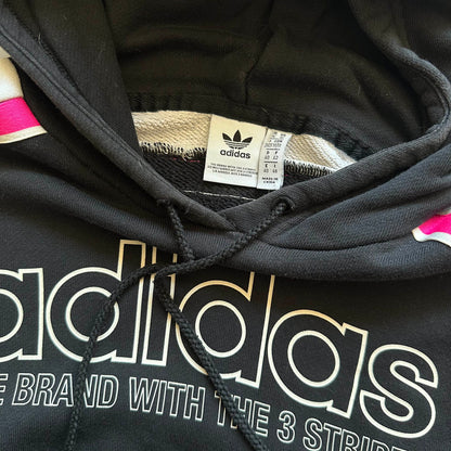Adidas Black Pink Cropped Hoodie M