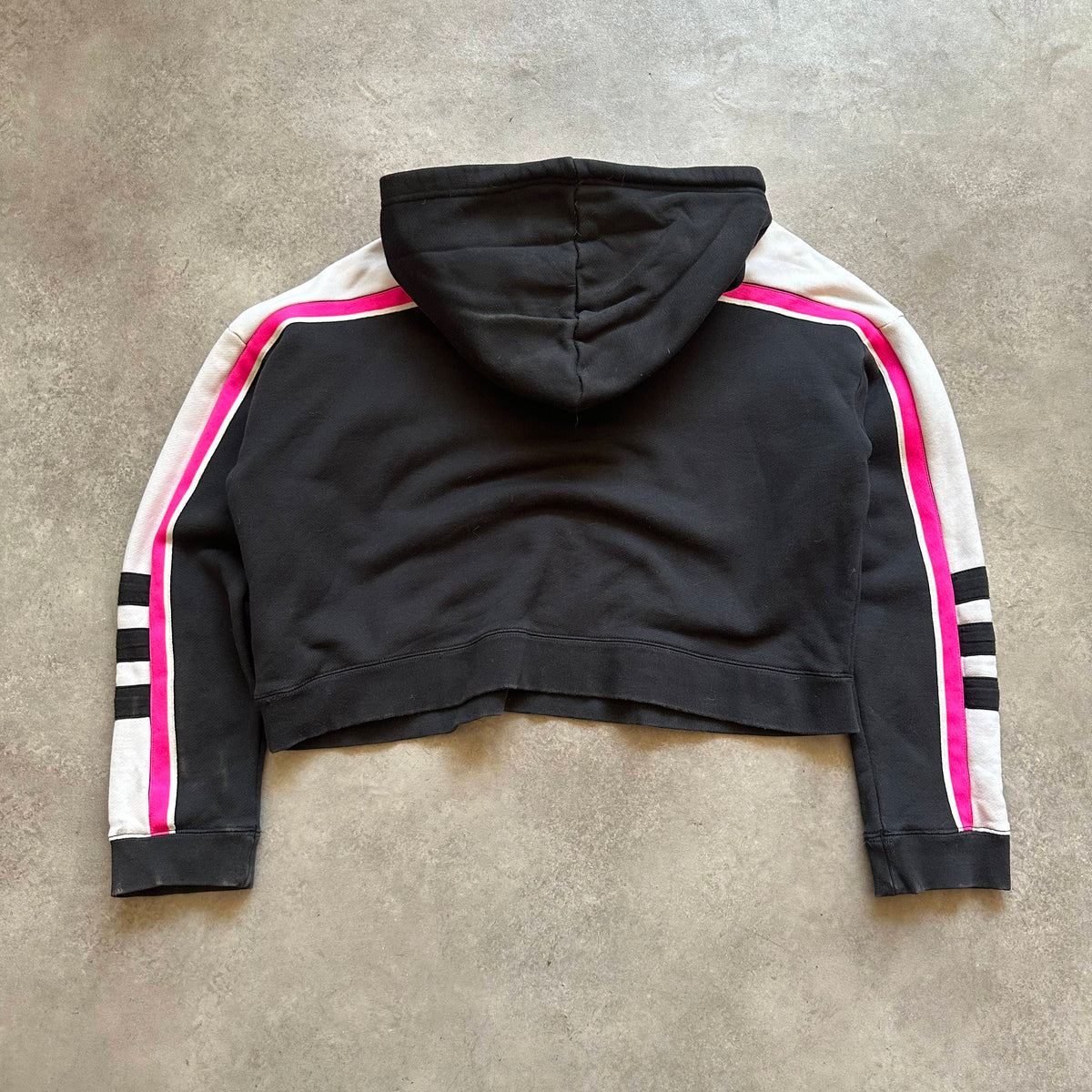 Adidas Black Pink Cropped Hoodie M