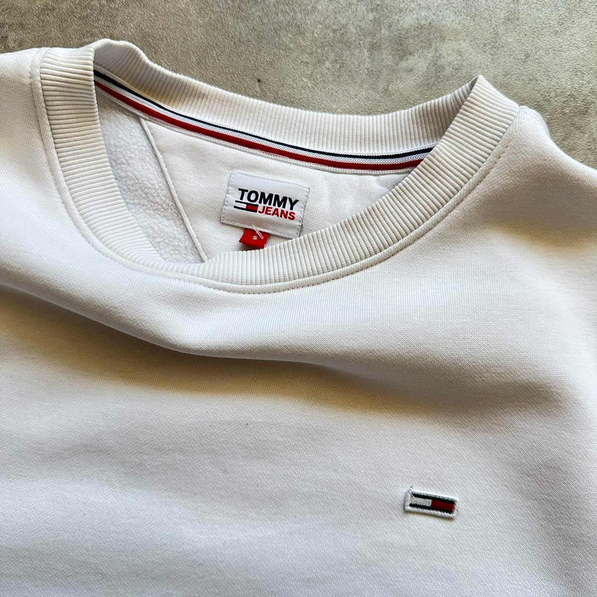 Tommy Jeans White Sweatshirt S