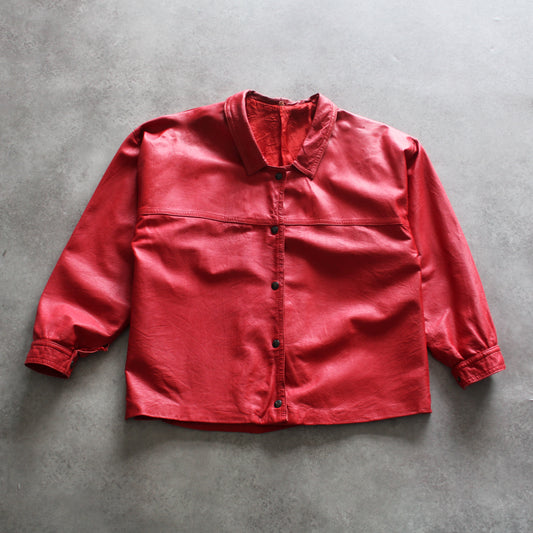 vintage red leather jacket, retro leather jacket, bold outerwear, statement leather jacket, men’s vintage jacket, 90s leather jacket