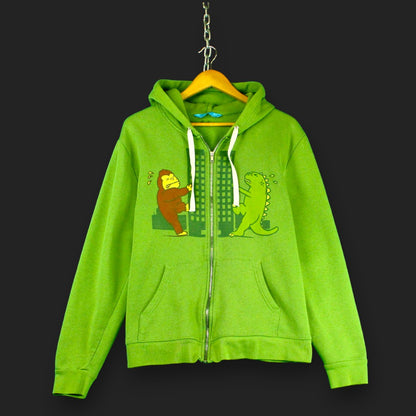 Bedruckter Hoodie mit durchgehendem Reißverschluss