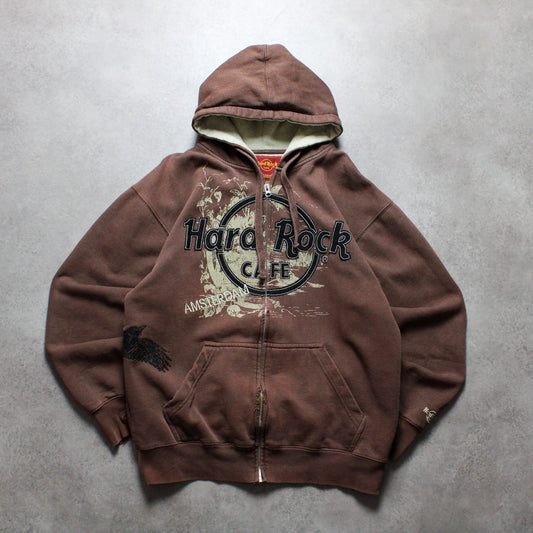 Hard Rock Cafe Kapuzenpullover mit Reißverschluss (Mann-M) [DISTRESSED] 