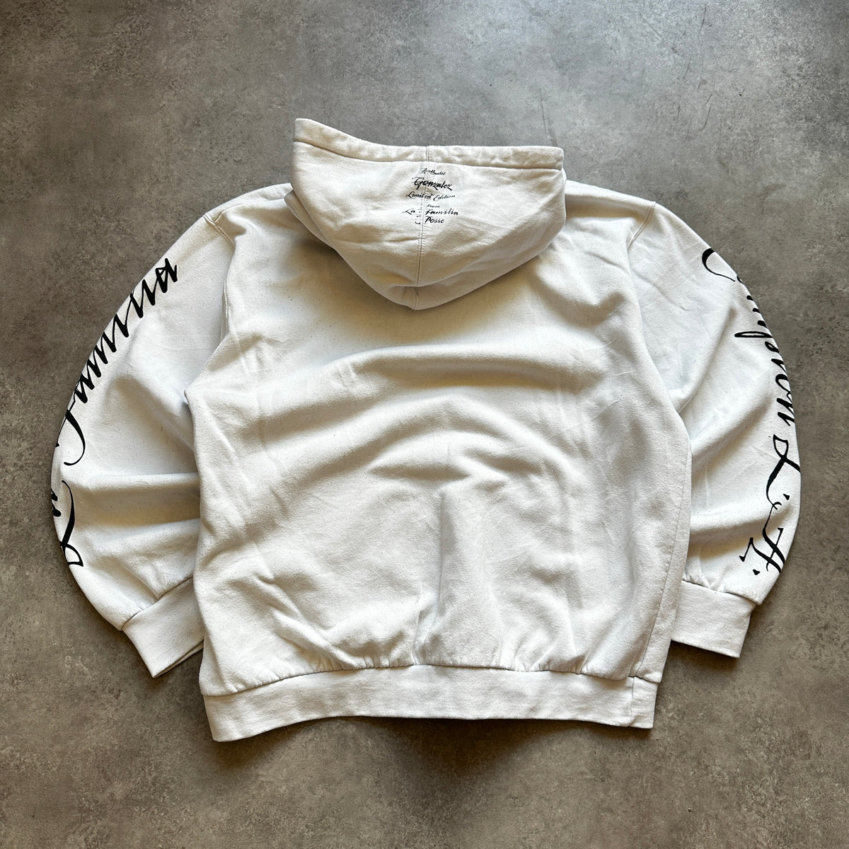 Gonzalez White Script Graphic Hoodie XL
