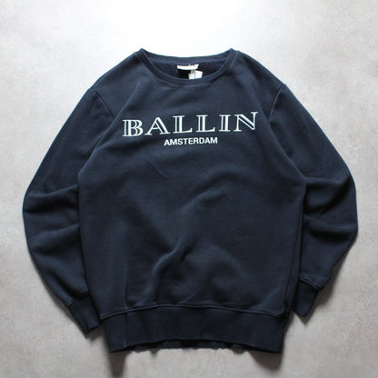 Reinweißer „BALLIN“-Pullover mit Rundhalsausschnitt (Herren-M) 