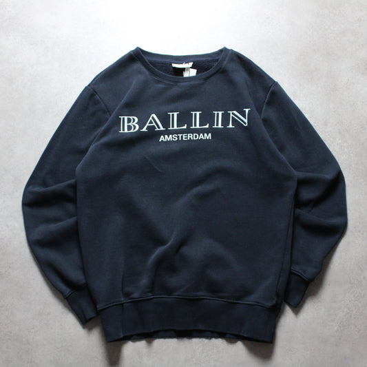 Reinweißer „BALLIN“-Pullover mit Rundhalsausschnitt (Herren-M) 