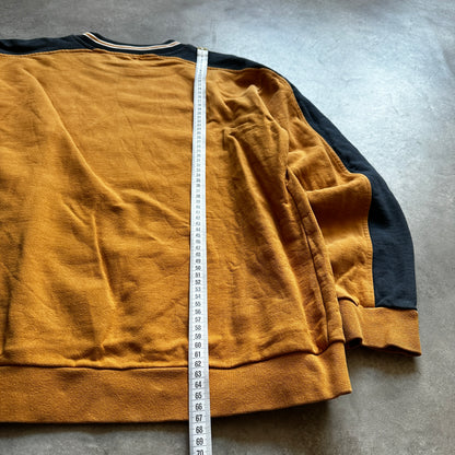 Gin Tonic Mustard Yellow Striped Sleeve Crewneck M
